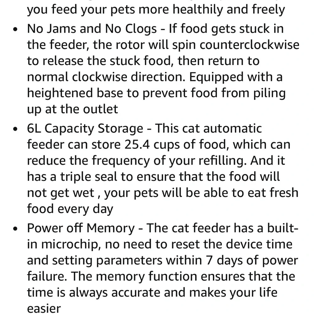 Black Automatic Pet Feeder